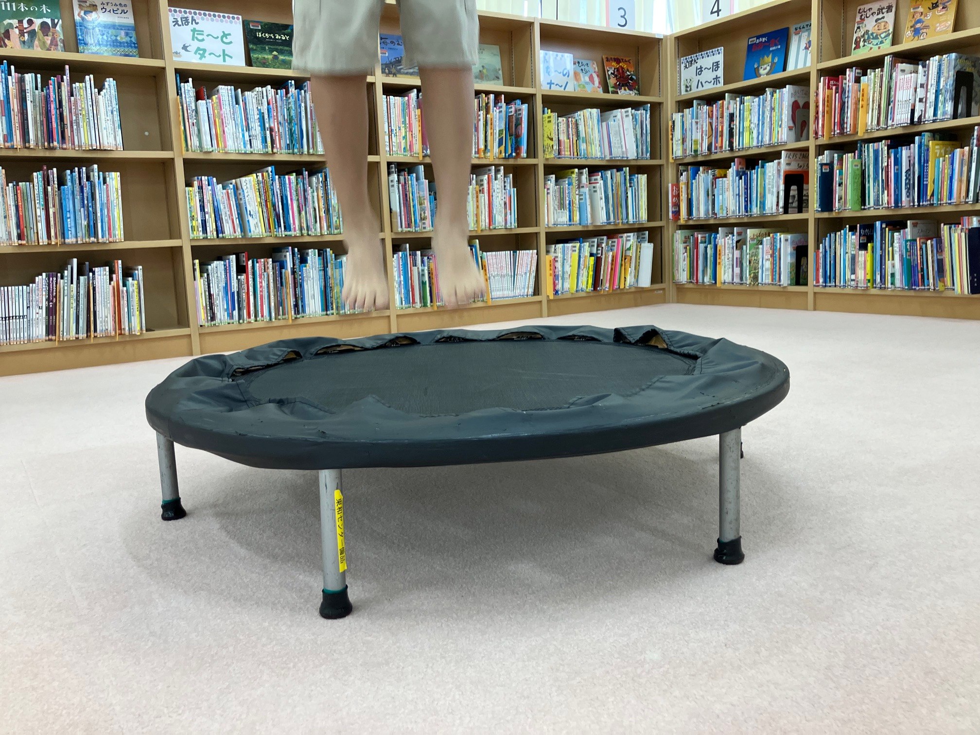 図書館でぴょーん